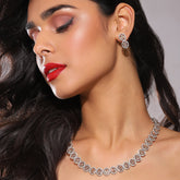Diamond & Semi Precious Stone Neckpiece with Earrings